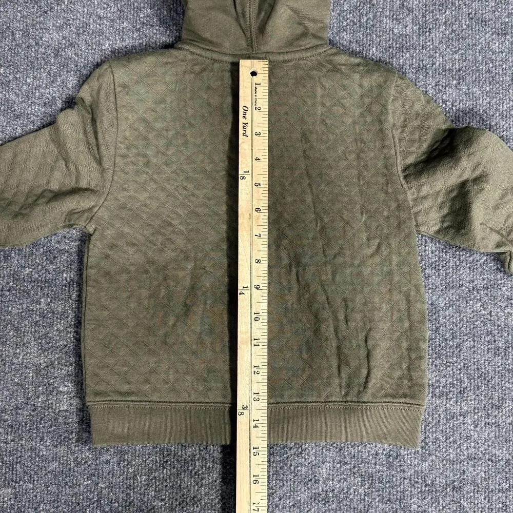 Polo Ralph Lauren Hoodie Girls 6X Green Quilted Full Zip Hooded Knit Sweatshirt